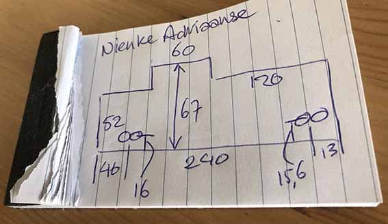 Keukenprint-maattekening Keukenprint-maattekening