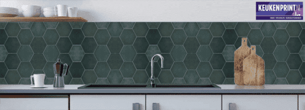 keukenprint-keukenachterwand-hexagon-tegels-groen